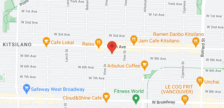 map of 111 2255 W 5TH AVENUE